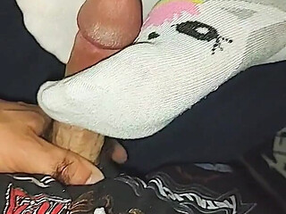 Naughty Little Unicorn Ankle Socks Sockjob Cum