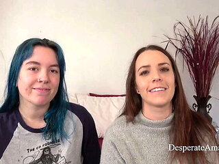 Desperate Amateurs Olivia & Alisha Take Huge Cocks in Rough Threesome