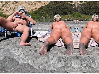 Pink Pussy And Big Dick Hanging On The Nudebeach. Voyeurs Dream