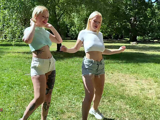 Mr. Texas & Horny Blondes Greta Foss & Vera Jarw In A B-Day Fuck!