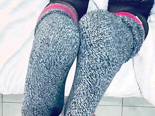 An Irresistible Outfit: Sporty Socks and Fishnet Stockings