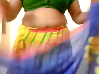 Desi Indian Tamil BBW Wife Nude Tease Big Boobs Ass Hairy Pussy Saree Wearing! Renuraj