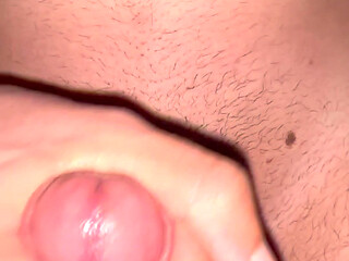 I spit on my cock and cum on me