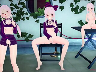White-Haired Beauty Masturbates at Outdoor Pool, Squirts Until the Water Rises