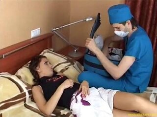 Doctor grabs patient