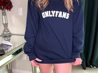 Blonde milf spreading her legs for masturbating