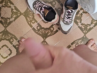 Cum squirt on sneakers
