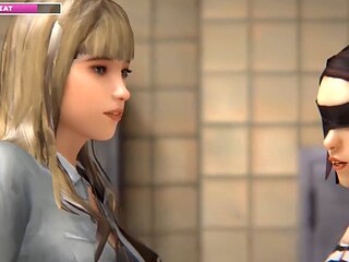 Blonde babe gets her pussy licked in a twisted 3D game experience