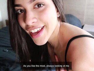 Brunette latina on black dress shows off her perfect ass until making you cum