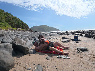 Lost Between Tides and Each Other -horny Ebony MILF Rides Her Lover