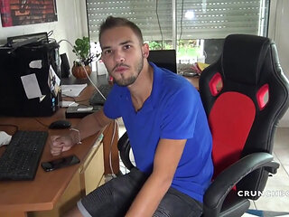 The French twink Kevin ass fucked raw by 2 straight boy curious