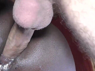Juicy Black Ass Takes Big White Cock and Creampie Ending