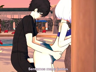 Cat girl gets fucked very rich on the beach