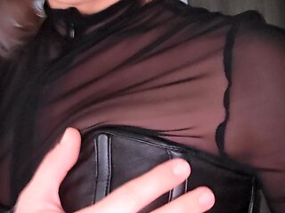 Outfit: My New Corset and Nylon Bodysuit - Mistress Julia