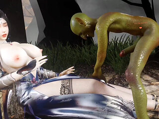 Beautiful Girl Boobs 3D Vam Fucked With Goblin