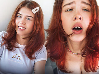 Teen 18+ redhead comes for an internship. Boss tricked her (creampie)