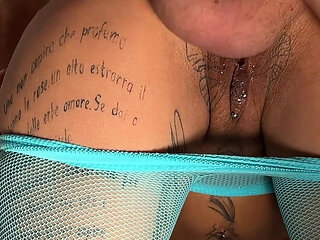 Tattooed Girl Gets Anal Creampie and Sucks Dick After