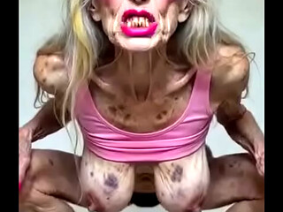 Ugly old smoking granny still wants to get fucked! [AI]