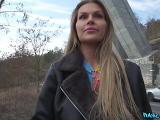 Zlata Shines Blonde Passion in Public Heat