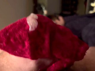 Cuck Looser Allowed by Mistress to Use Her Dirty Panties to Jerk Off and Cum All Over Himself