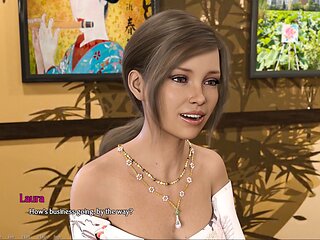 The Entrepreneur visual novel gameplay featuring a busty mommy