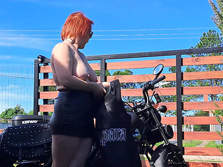Biker Girl Behind the Scenes: Leather, Black Bike & A Naughty Secret (Full in Bio)