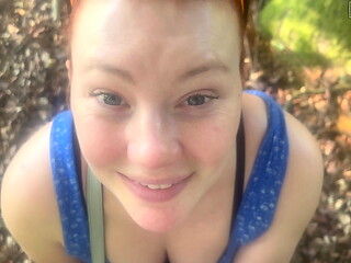 A New Forest Walk With A Stranger'_s Cock In My Mouth And Tight Pussy