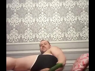 Russian gay fucks his huge ass lying on the couch and licks his lover'_s cock after each anal penetration!