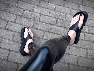 a walk in latex and a feet show