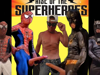 Batman and Spiderman a Big Cock Team