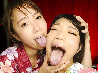New Year Special: Saliva-drenched Faces - Lesbian, Bondage, and Fetishes with Nana and Saku