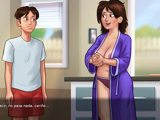 Stepmom can't get enough of fucking her favorite tenant all day long - summertime saga