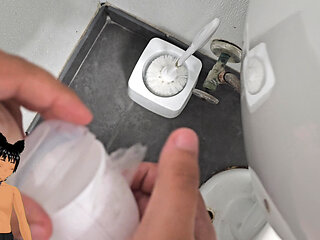 Should you put your dick in it?! - Using my pocket pussy in a public restroom