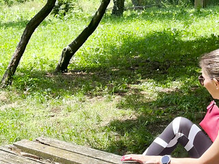 Fucked and Cumshot in the Park with Stranger