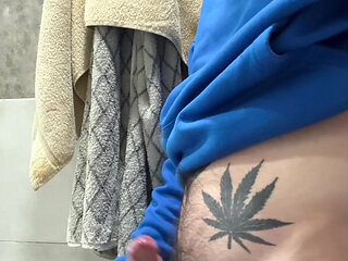 Revaz Masturbates Her Dick and Cums