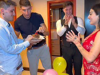 gangbang gift for birthday, double penetration