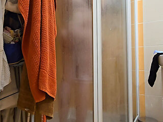 Cute BBW Wife with Big Soft Natural Tits and Big Ass Takes a Shower