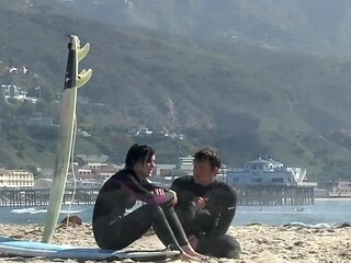 Brunette Nikki Hearts enjoys a steamy beach romp with her hunk in wild positions