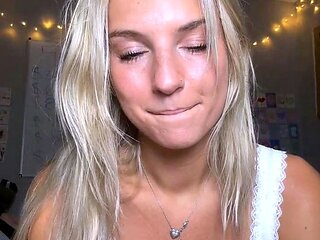 Blonde teen amateur teasing solo