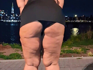Leg Tease - Mini Skirt - Thick Thighs - Angie Love - BBW - Puerto Rican Woman - Flip Flops