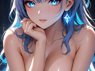 Spirit Glow Serenity - Ai Girl Resting Her Chin on Her Hand