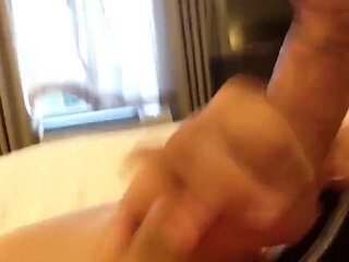 Jerking off in Hotel Huge Cumshot