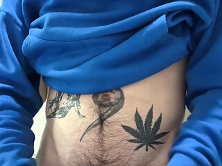 Revaz Masturbates Her Dick and Cums