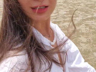 Naked Walking and Risky Pee on the Beach