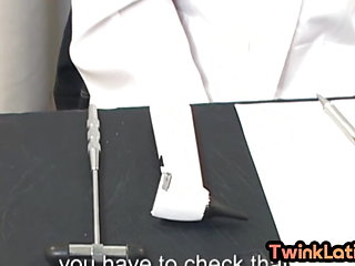 Real Latin twink in doctor uniform fingers ass in infir...