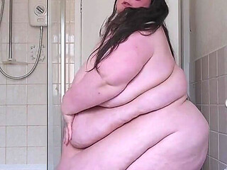 SSBBW Stripping in the Bathroom Fat Body Exploration