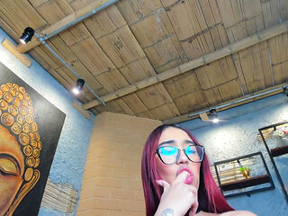 Chia with Color Hair Dances Sexy Before Masturbating on Camera