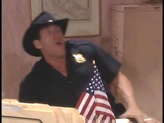 Lusty blonde with massive tits gets pussy slammed on desk