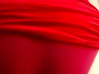 POV: I Lifted My Red Dress and Squeezed All the Milk Out of Her by Grinding My Ass Against Her Cock