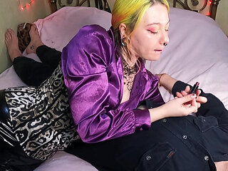 Sticky Kisses Red Lipstick All Over His Chest